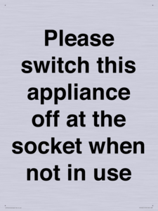 Please switch this appliance off at the socket when not in use